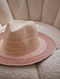 Image 2 of Raspberry Raffia Hat