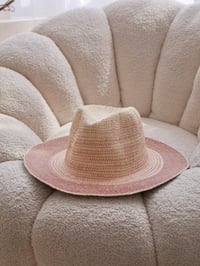 Image 1 of Raspberry Raffia Hat