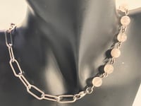 Image 3 of Harmony healing necklace | Half Half Series | Pale Pink Quartz + paper clip | gift 
