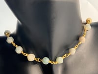 Image 3 of Tranquil Links healing necklace | Faceted Amazonite  gold-plated metal | Birthday Gift