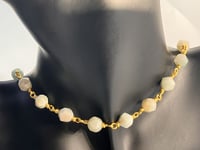 Image 1 of Tranquil Links healing necklace | Faceted Amazonite  gold-plated metal | Birthday Gift