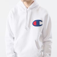 Image 1 of CHAMPION JAPAN EXCLUSIVE ACTION STYLE HOODIE (WHITE)