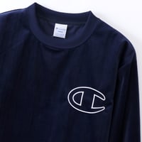 Image 3 of CHAMPION JAPAN EXCLUSIVE ACTION STYLE VELOUR LONG SLEEVE (NAVY)
