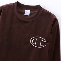 Image 3 of CHAMPION JAPAN EXCLUSIVE ACTION STYLE VELOUR LONG SLEEVE (DARK BROWN)