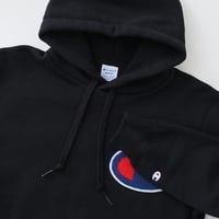 Image 3 of CHAMPION JAPAN EXCLUSIVE ACTION STYLE HOODIE (BLACK)