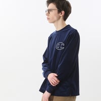Image 4 of CHAMPION JAPAN EXCLUSIVE ACTION STYLE VELOUR LONG SLEEVE (NAVY)