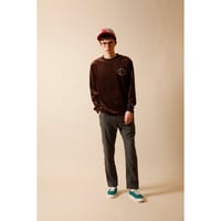 Image 4 of CHAMPION JAPAN EXCLUSIVE ACTION STYLE VELOUR LONG SLEEVE (DARK BROWN)