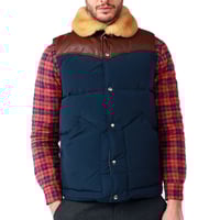Image 1 of PENFIELD ROCK WOOL LEATHER VEST (NAVY)