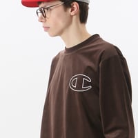 Image 5 of CHAMPION JAPAN EXCLUSIVE ACTION STYLE VELOUR LONG SLEEVE (DARK BROWN)