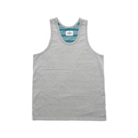 Image 1 of REIGNING CHAMP STRIPE TERRY REVERSE TANK (HEATHER GREY / DK.TARQUOISE)