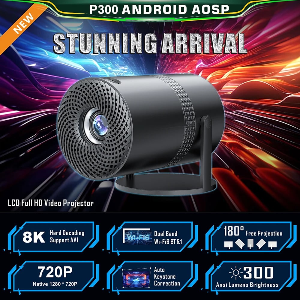 MSL Mini Projector with Android 11, WiFi, Bluetooth, and 1080P Home Theater