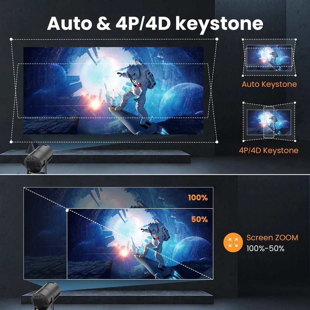 MSL Mini Projector with Android 11, WiFi, Bluetooth, and 1080P Home Theater