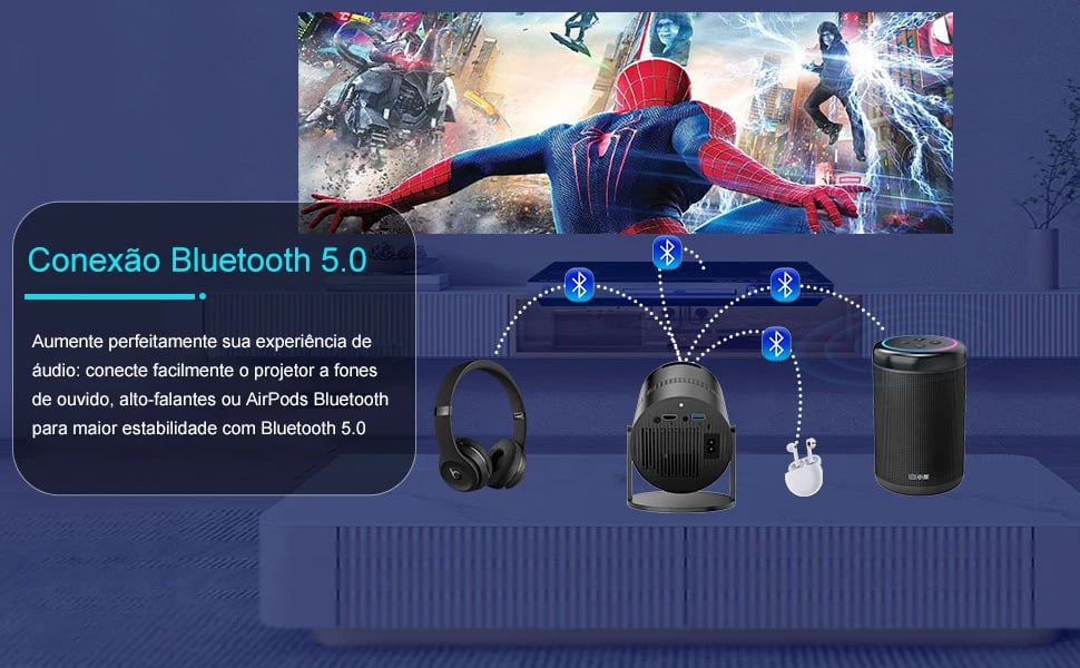 MSL Mini Projector with Android 11, WiFi, Bluetooth, and 1080P Home Theater