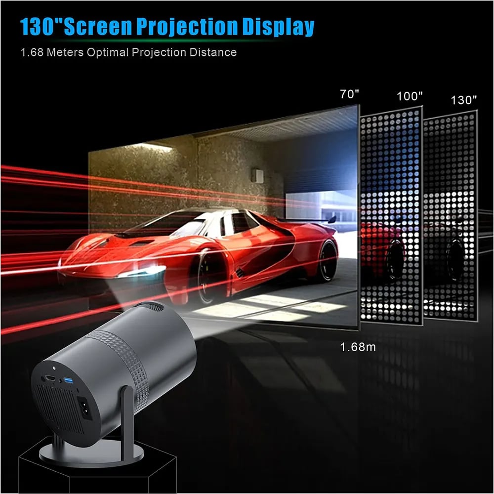 MSL Mini Projector with Android 11, WiFi, Bluetooth, and 1080P Home Theater
