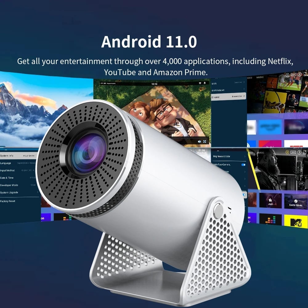 MSL Projector Android 11 720P 4K WiFi 5G Home Cinema with 200Ansi Brightness
