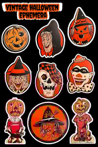 Vintage Halloween Ephemera Sticker Sheet (9 Stickers)
