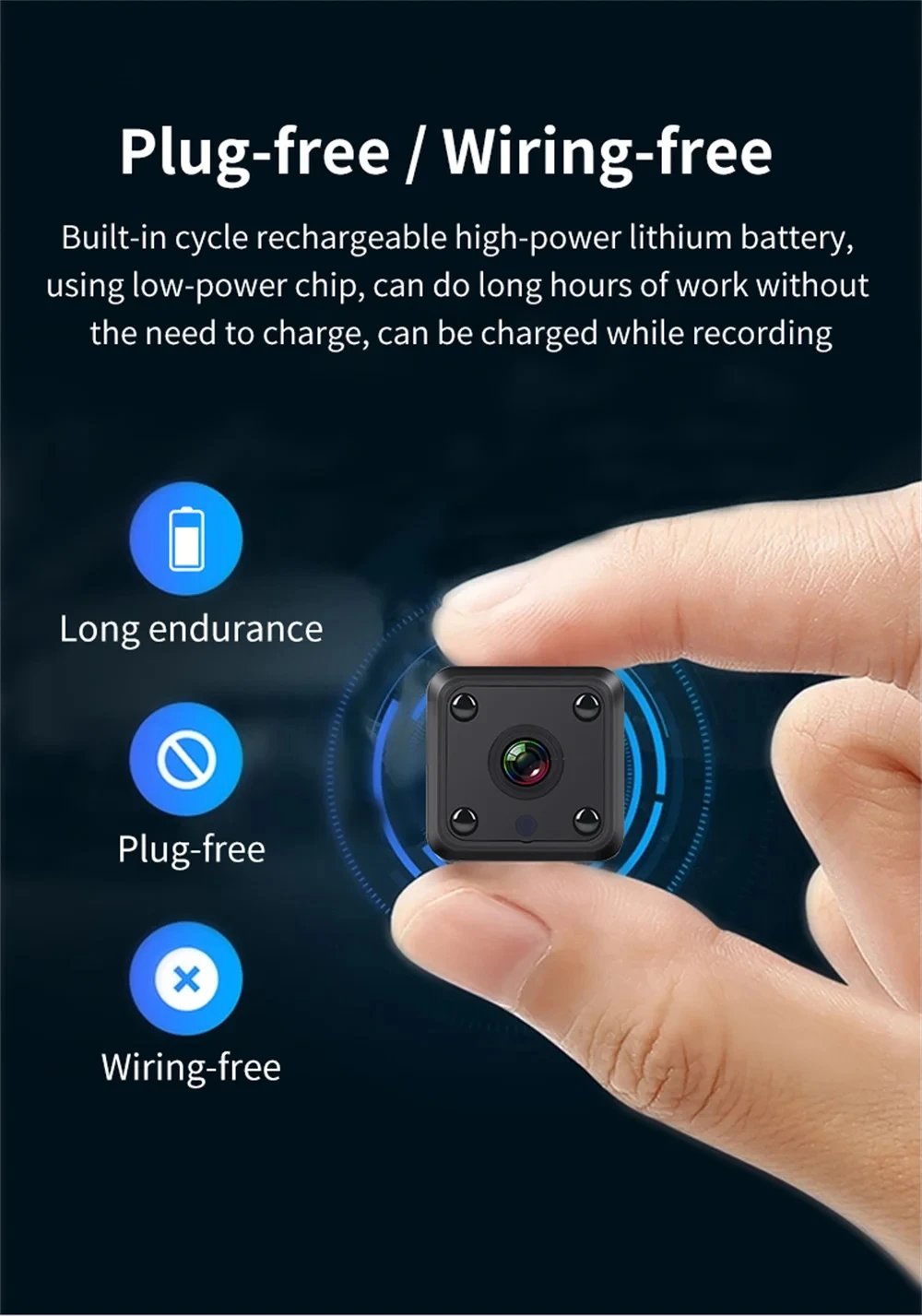 MSL 1080P HD Smart Life Wireless WiFi Mini Camera with Night Vision and Battery