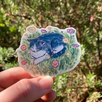 flower cat - vinyl sticker