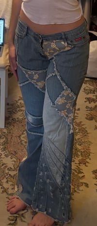 Image 10 of 00s patchwork jeans