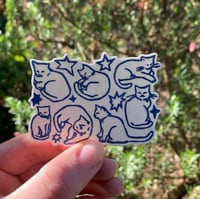 cats & stars lino print - vinyl sticker