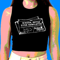 Image 1 of "Bigger, Better Dyke Newsletter" Ribbed Tank in Black *pre-order*