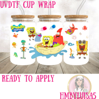 Happy SpongeBob UVDTF cup wrap 