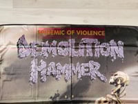 Image 2 of DEMOLITION HAMMER - Epidemic of violence Flag 3' x 3' (cloth poster Banner tapestry) Thrash metal