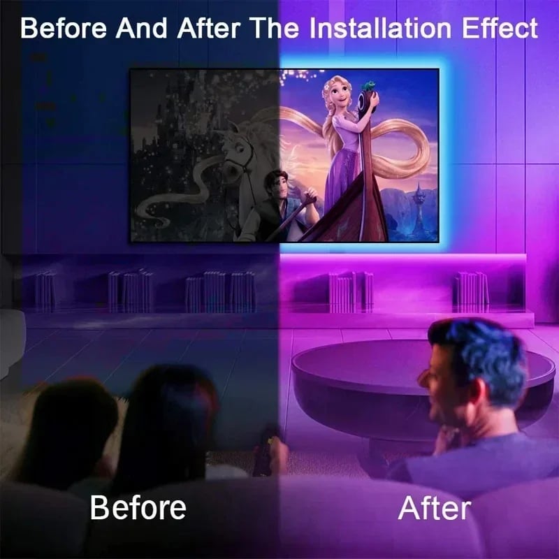 MSL USB LED Strip Lights APP Control Color Changing RGB Flexible Room Decoration