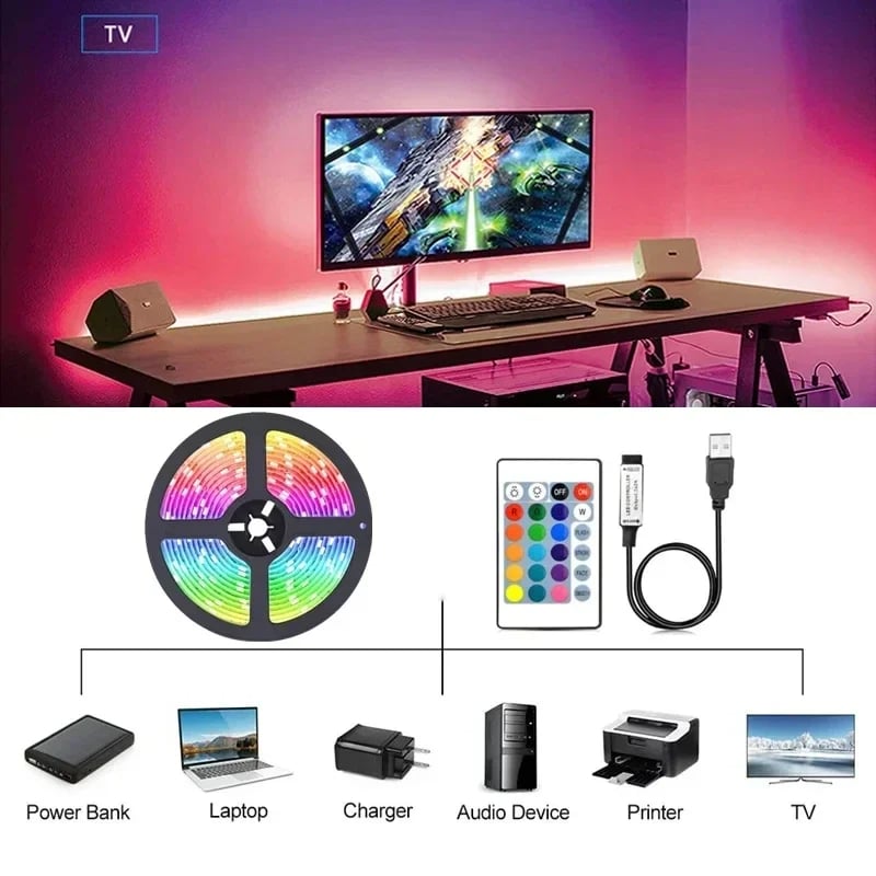 MSL USB LED Strip Lights APP Control Color Changing RGB Flexible Room Decoration