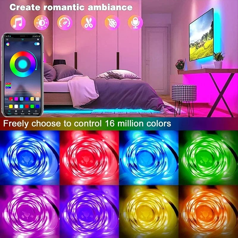 MSL USB LED Strip Lights APP Control Color Changing RGB Flexible Room Decoration