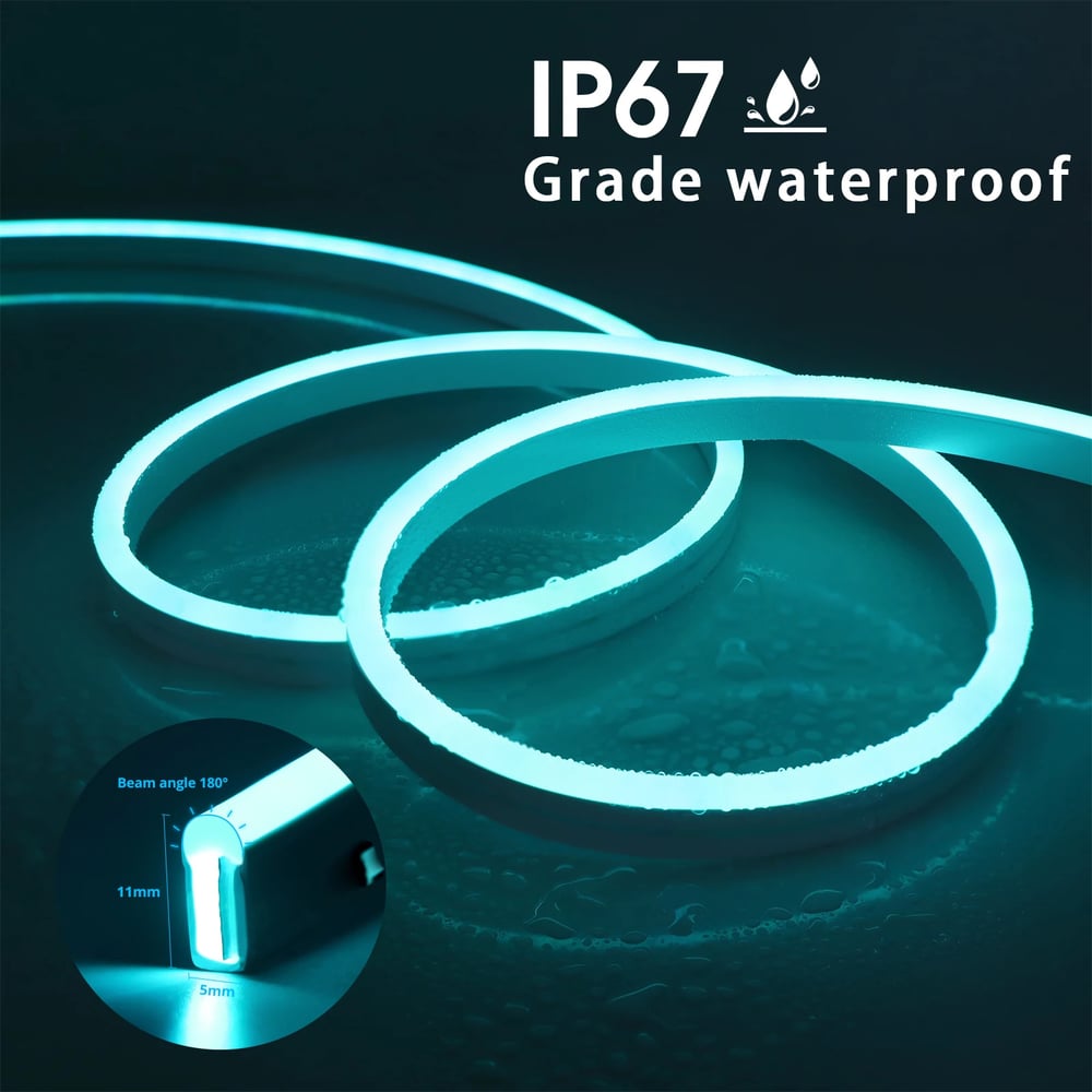 DC5V USB RGB Neon LED Strip, Waterproof Bluetooth App Control Neon Strip Lighting