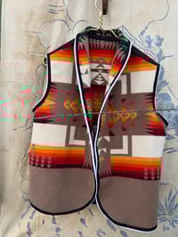 Image 2 of Beige vest with black and white trim- Size- 46