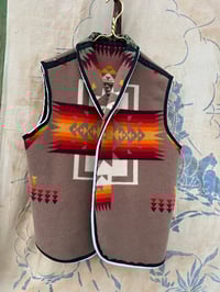 Image 4 of Beige vest with black and white trim- Size- 46