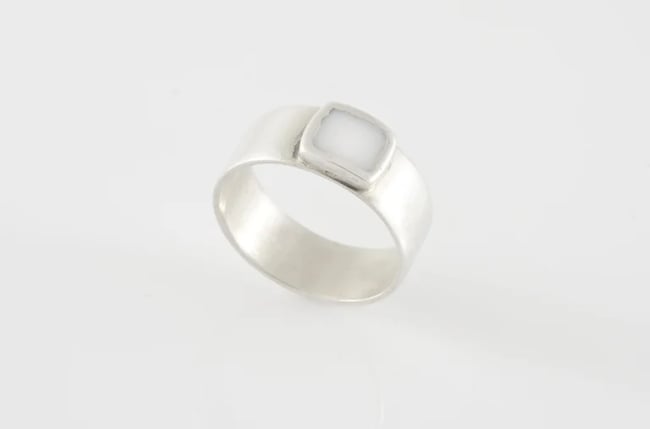Simple Silver Square Ring-Various colors