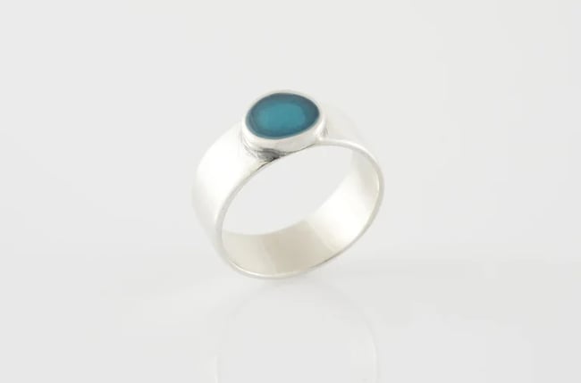 Simple Silver Round Ring -Various colors