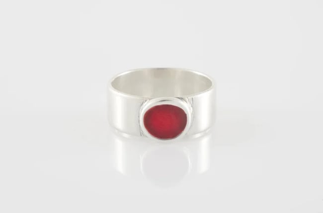 Simple Silver Round Ring -Various colors