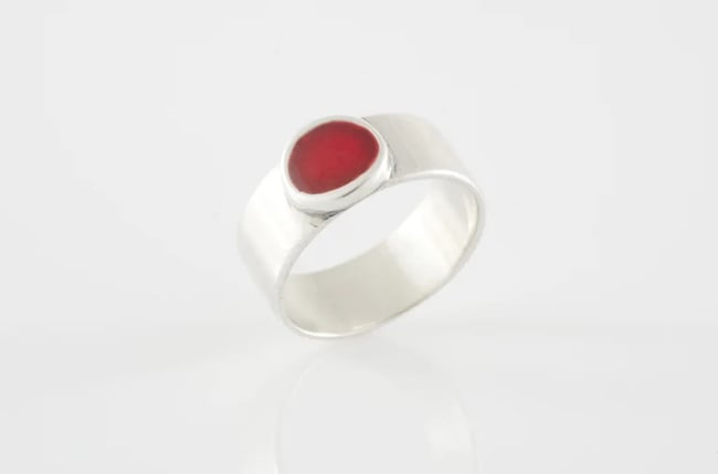 Simple Silver Round Ring -Various colors