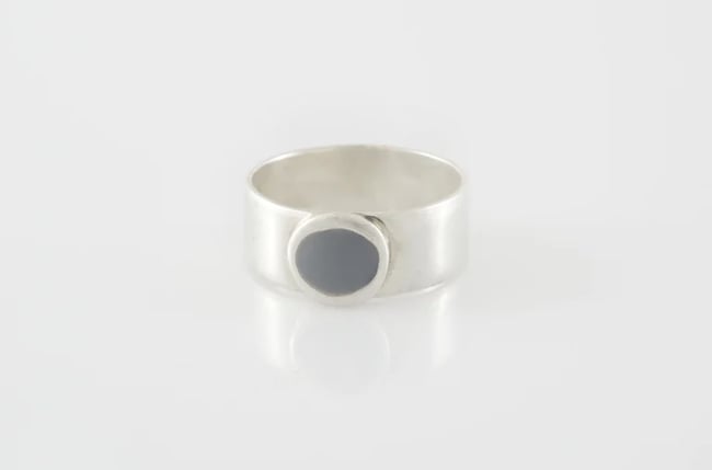 Simple Silver Round Ring -Various colors
