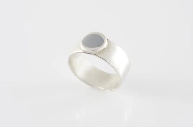 Simple Silver Round Ring -Various colors