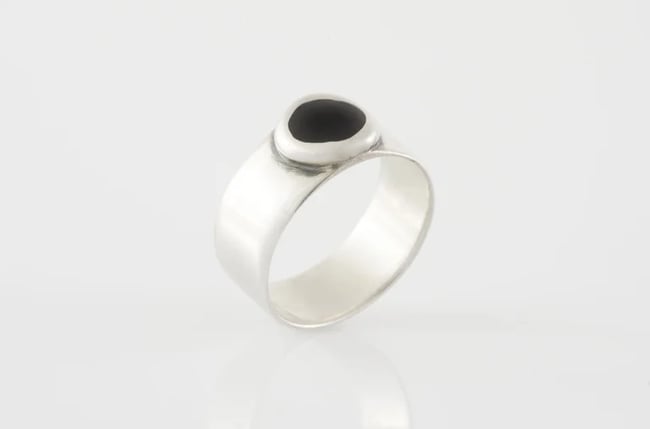 Simple Silver Round Ring -Various colors