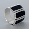 Big Silver Statement Geometrical Ring