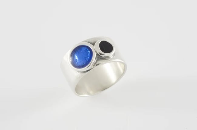 Two Circles Silver Ring - Various colors