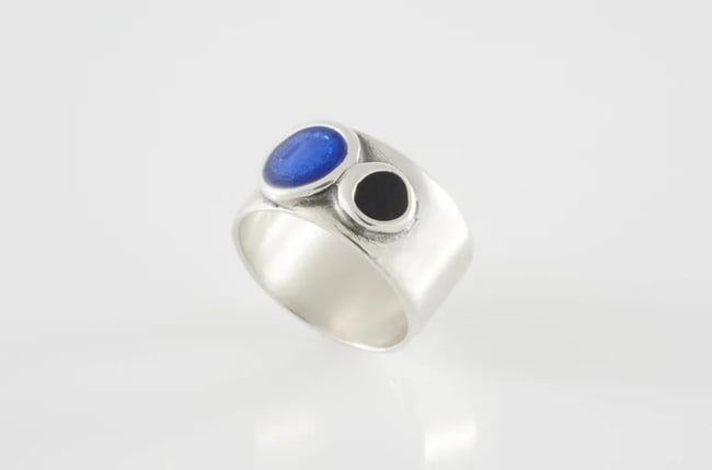 Two Circles Silver Ring - Various colors