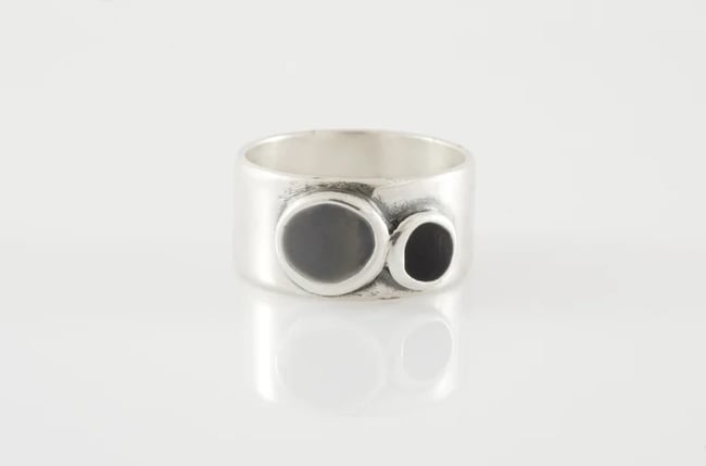 Two Circles Silver Ring - Various colors