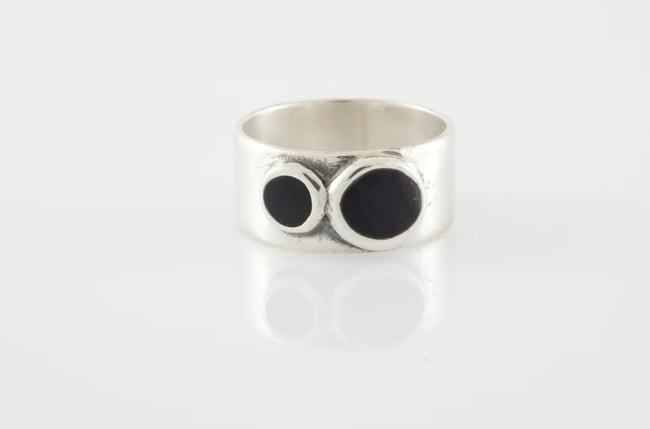 Two Circles Silver Ring - Various colors