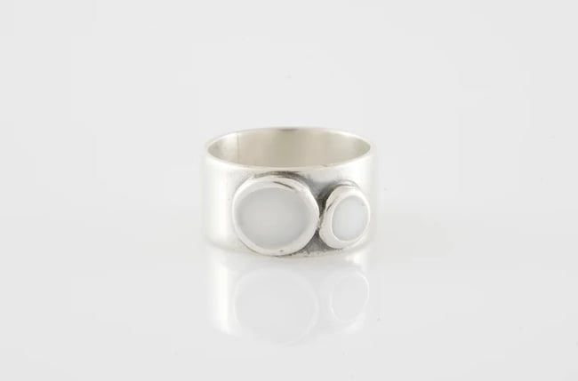 Two Circles Silver Ring - Various colors