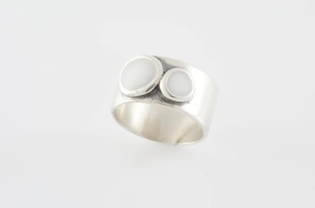 Two Circles Silver Ring - Various colors