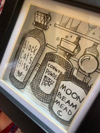 Image 2 of Three Paper Potions black and white 