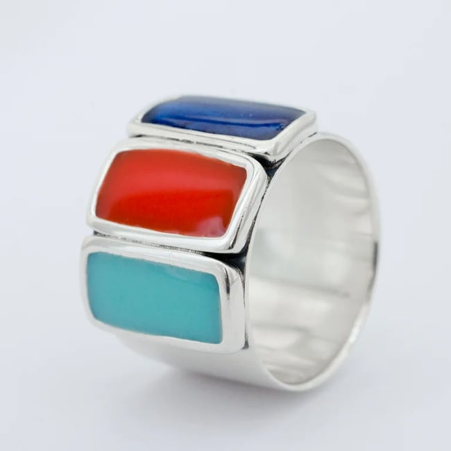 Statement Geometrical Ring-Various colors
