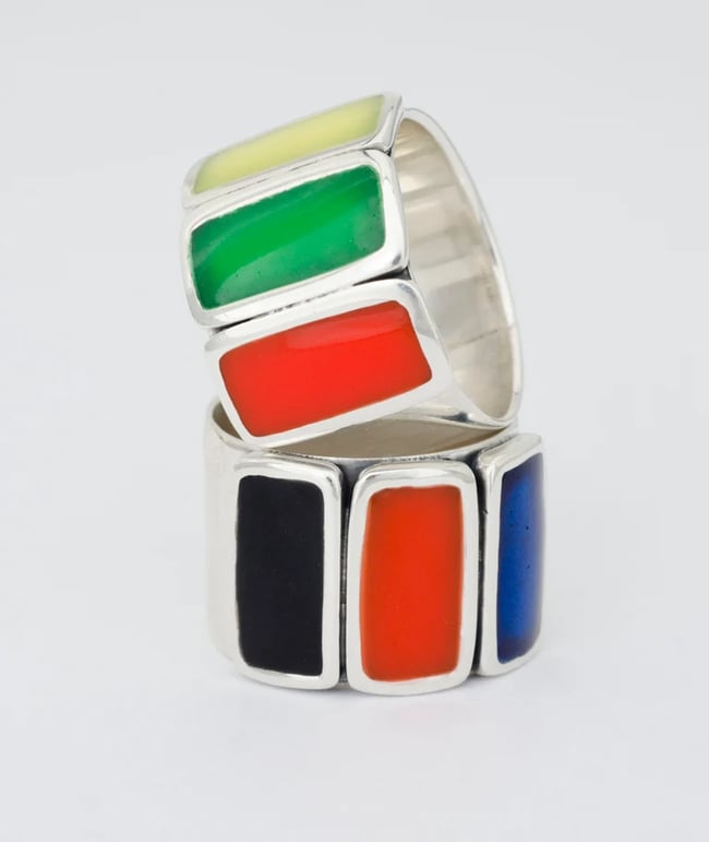 Statement Geometrical Ring-Various colors